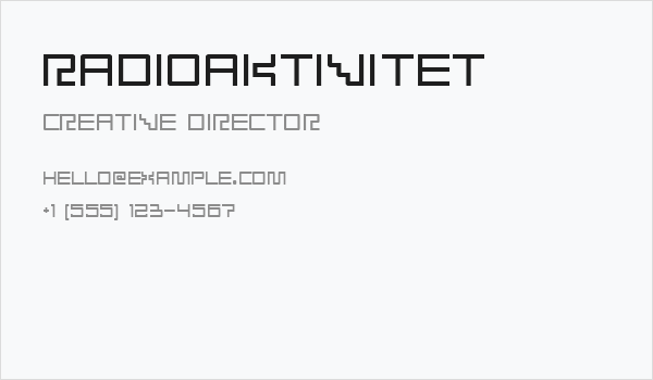 Radioaktivitet Business Card