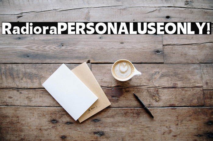 Radiora PERSONAL USE ONLY! Example 1