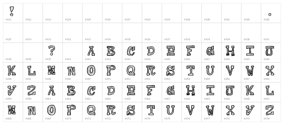 Raditad-Regular Character Map