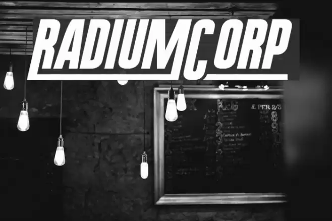 RadiumCorp Font examples