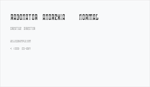 Radonator Anorexia   Normal Business Card
