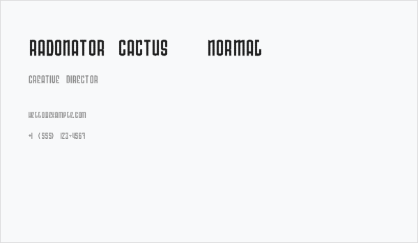 Radonator Cactus   Normal Business Card