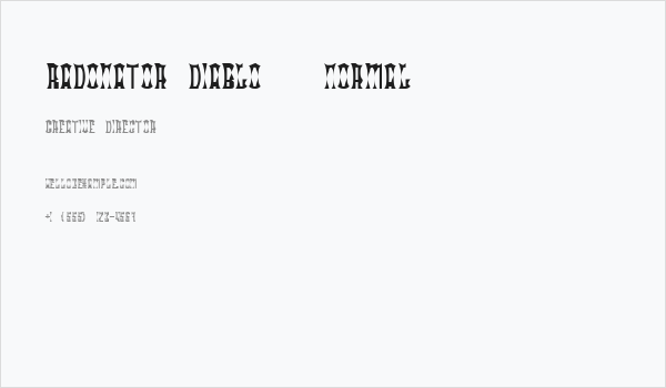 Radonator Diablo   Normal Business Card