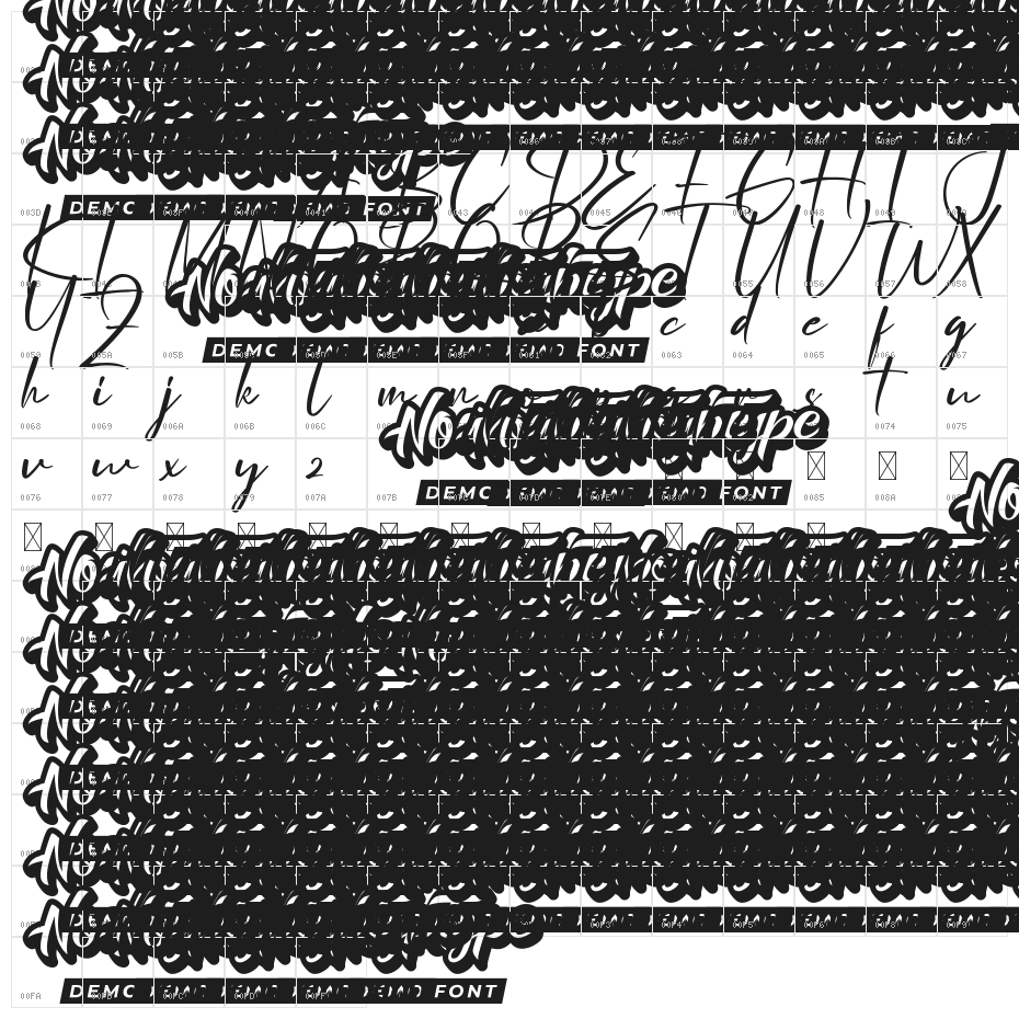 Radstock Demo Character Map