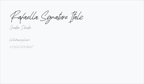 Rafaella Signature Italic Business Card
