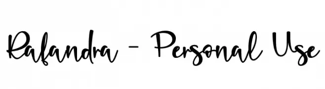 Rafandra - Personal Use  Frei Schriftart Herunterladen