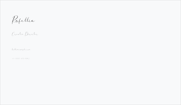 Rafellia Business Card