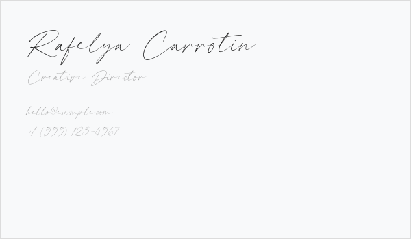 Rafelya Carrotin Business Card