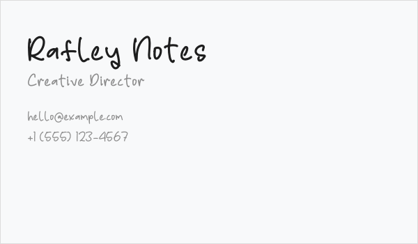 Rafley Notes Business Card