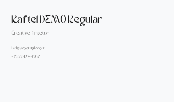 Raftel DEMO Regular Business Card