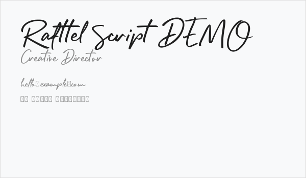 Rafttel Script DEMO Business Card