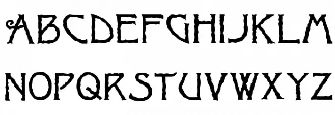 Ragged Regular Schriftart Groß