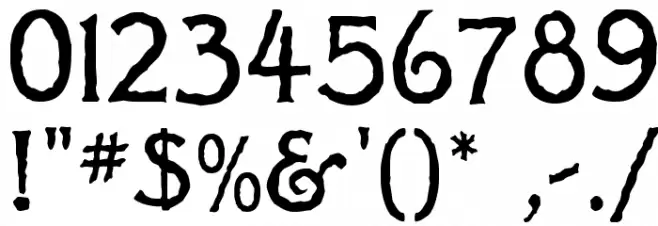 Ragged Font OTHER CHARS