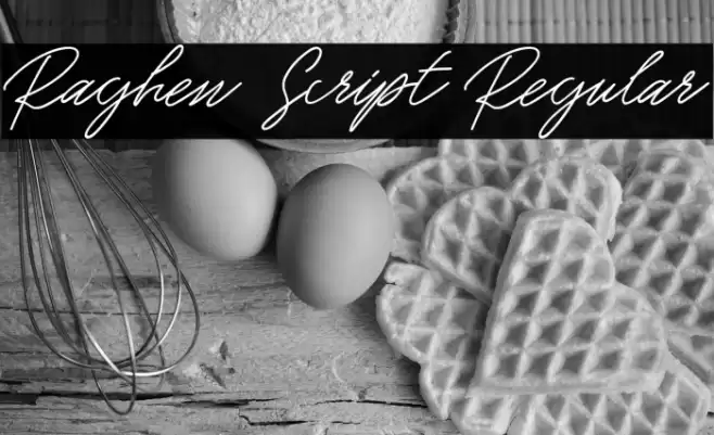 Raghen Script Regular Шрифта examples