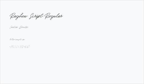 Raghen Script Regular Business Card