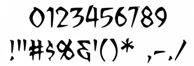 RagingRedLotus BB フォント その他の文字