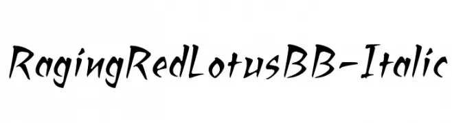 RagingRedLotusBB-Italic Caratteri