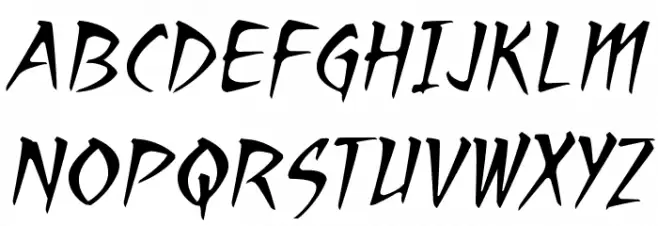 RagingRedLotusBB-Italic Caratteri MAIUSCOLE