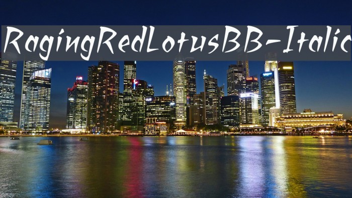 RagingRedLotusBB-Italic Font examples