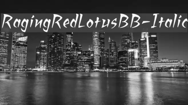 RagingRedLotusBB-Italic Caratteri examples