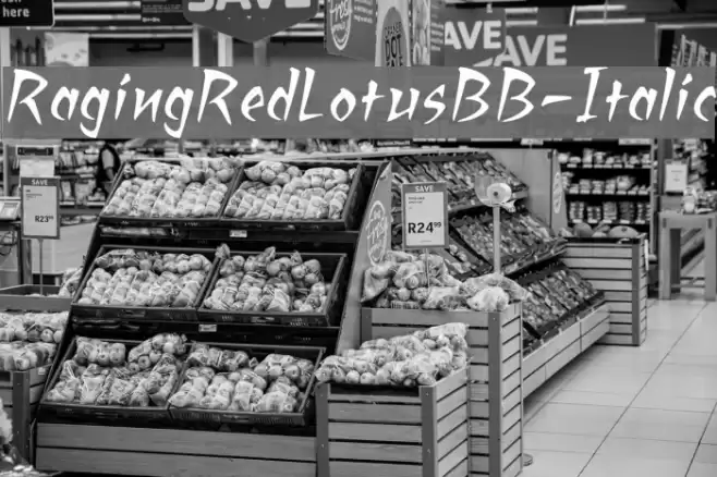 RagingRedLotusBB-Italic Caratteri examples