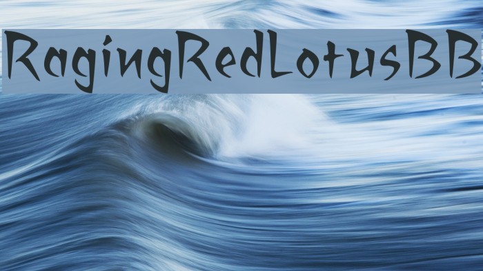 RagingRedLotusBB Font examples