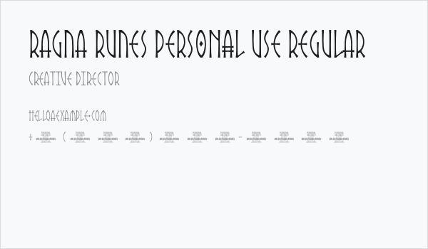 Ragna Runes PERSONAL USE Regular Business Card