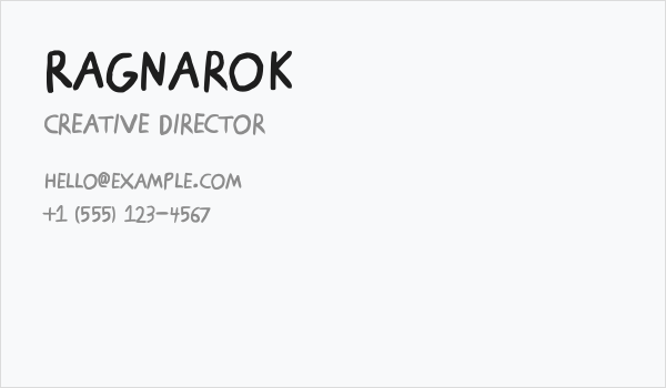 Ragnarok Business Card
