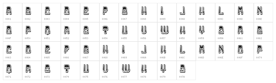Ragusa Regular Character Map