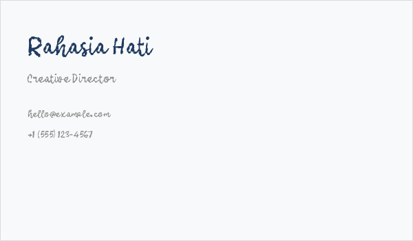 Rahasia Hati Business Card