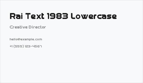 Rai Text 1983 Lowercase Business Card