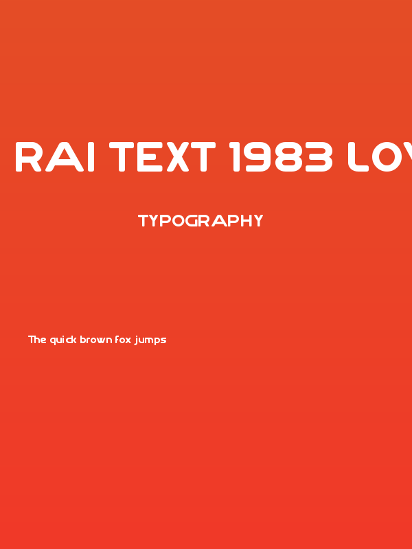 Rai Text 1983 Lowercase Poster