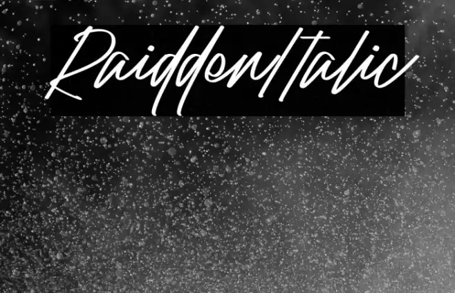 Raidden Italic Font examples
