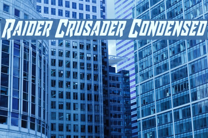 Raider Crusader Condensed Font examples
