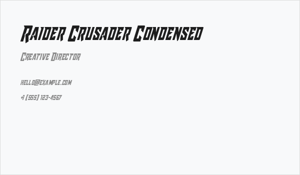 Raider Crusader Condensed Business Card