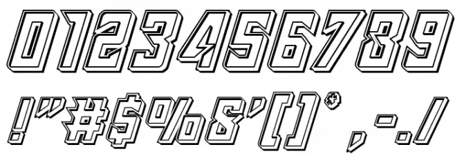 Raider Crusader Engraved Font OTHER CHARS