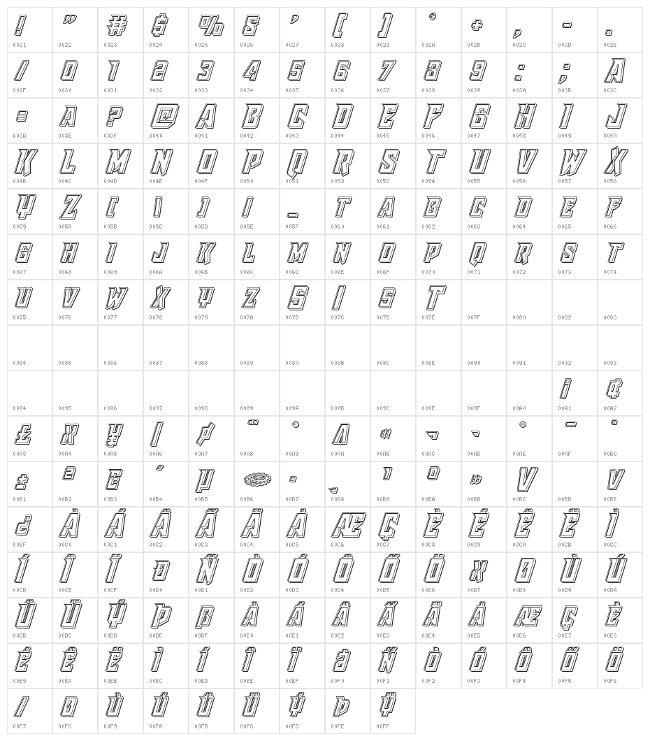 Raider Crusader Engraved Character Map