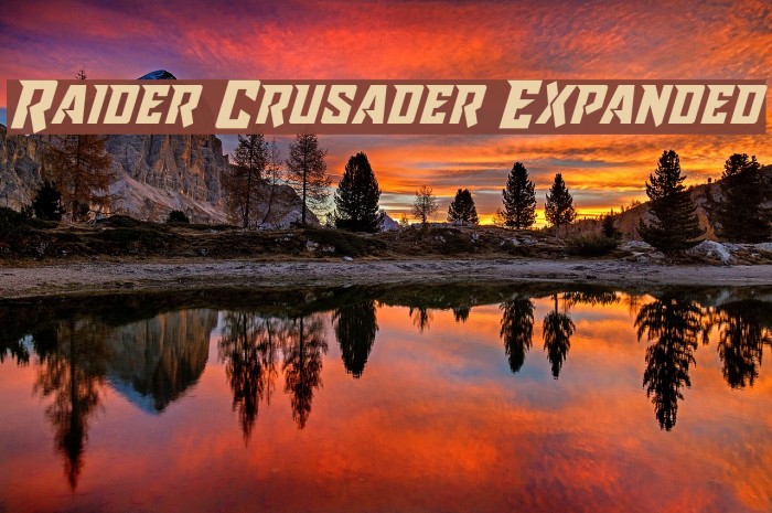 Raider Crusader Expanded Font examples