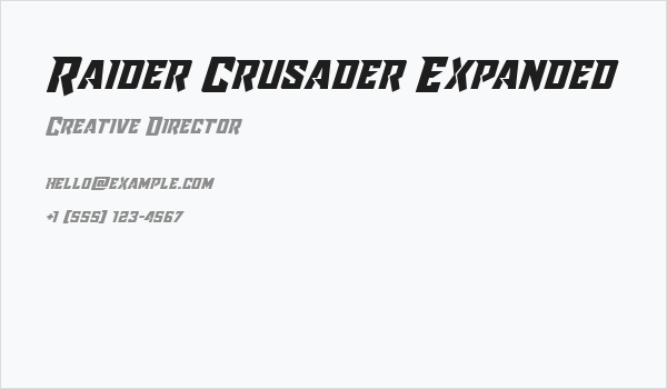 Raider Crusader Expanded Business Card
