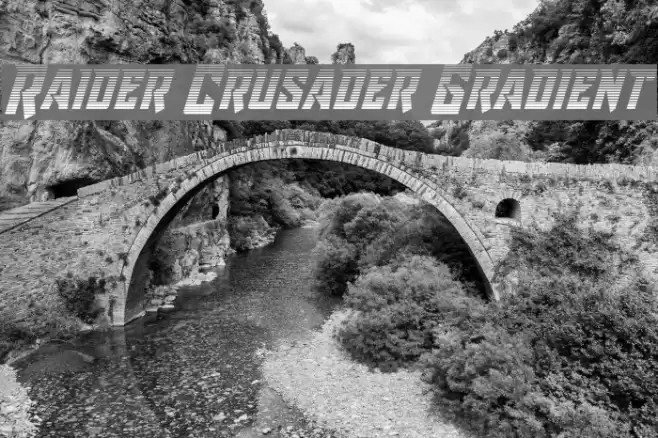 Raider Crusader Gradient Font examples
