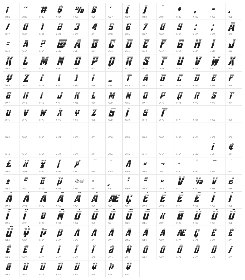 Raider Crusader Halftone Character Map
