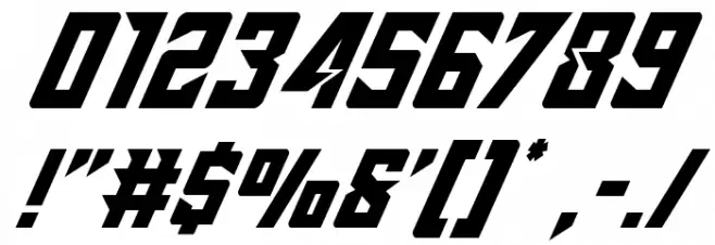 Raider Crusader Italic Шрифта ДРУГИЕ символов