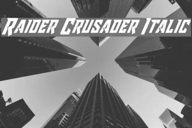 Raider Crusader Italic Шрифта examples
