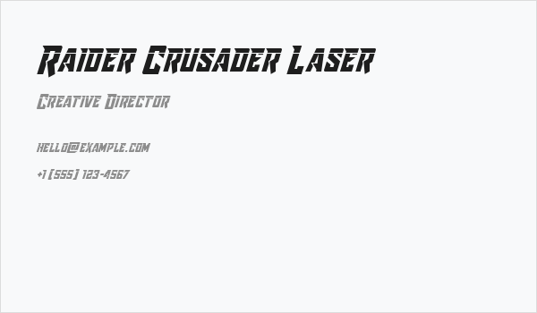 Raider Crusader Laser Business Card