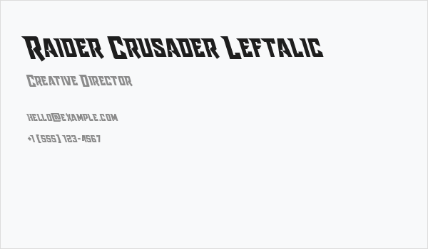 Raider Crusader Leftalic Business Card