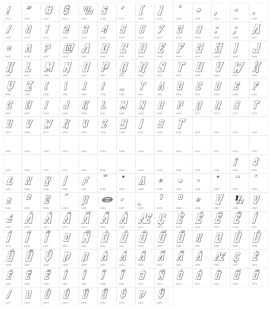 Raider Crusader Outline Character Map