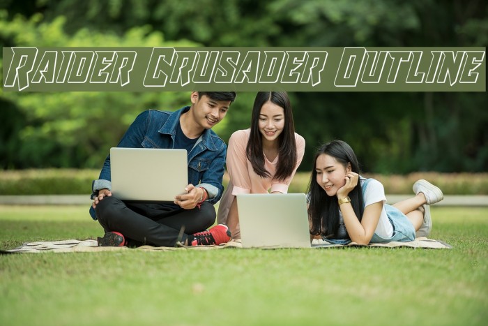 Raider Crusader Outline Font examples