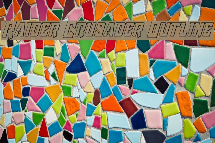 Raider Crusader Outline Font examples