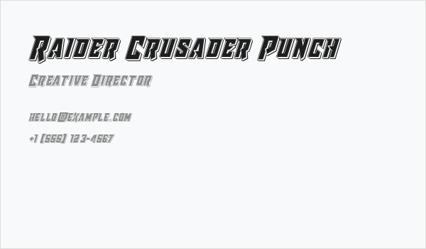 Raider Crusader Punch Business Card