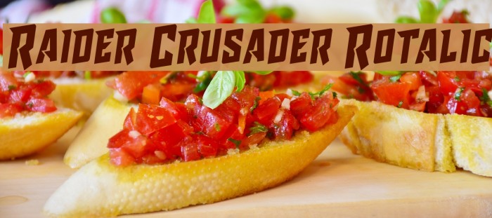 Raider Crusader Rotalic Font examples